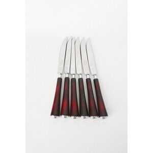 6 Bakelite Steak Knives by Glo-Hil GloHil Mid Century Knife Flatware Cutlery Set